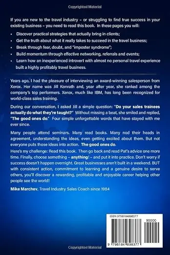 Back cover of Travel Agent Success Manual